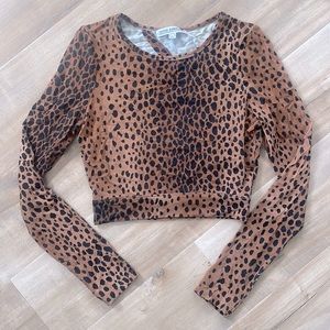 Good American Open Back Animal Print Top